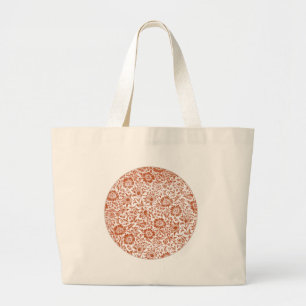 William Morris Mallow Pattern: Terracotta Floral Large Tote Bag
