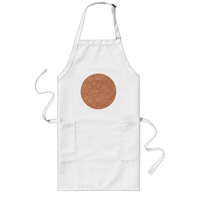 William Morris Mallow Pattern: Terracotta Floral Long Apron (Front)