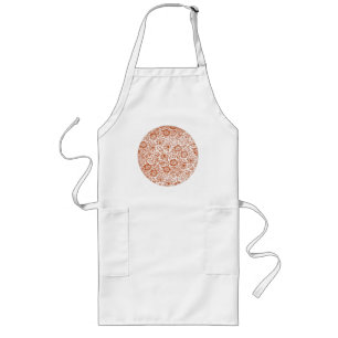 William Morris Mallow Pattern: Terracotta Floral Long Apron