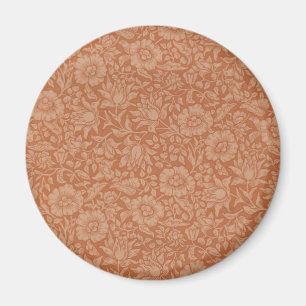William Morris Mallow Pattern: Terracotta Floral Magnet