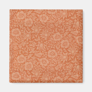 William Morris Mallow Pattern: Terracotta Floral Magnet