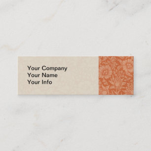 William Morris Mallow Pattern: Terracotta Floral Mini Business Card