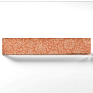 William Morris Mallow Pattern: Terracotta Floral Nameplate