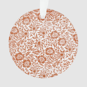 William Morris Mallow Pattern: Terracotta Floral Ornament