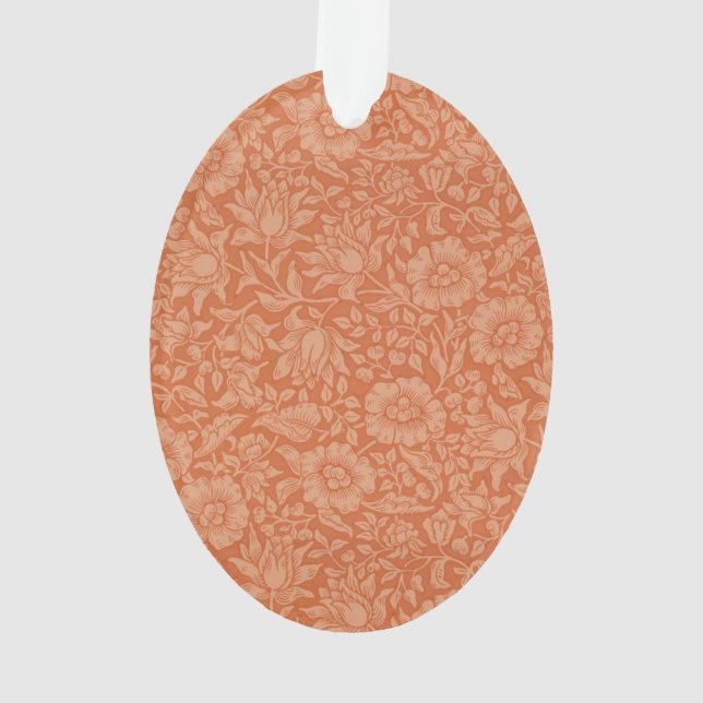 William Morris Mallow Pattern: Terracotta Floral Ornament (Back)
