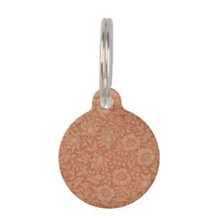 William Morris Mallow Pattern: Terracotta Floral Pet Tag