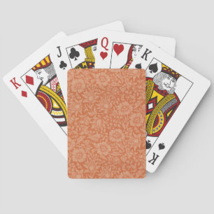 William Morris Mallow Pattern: Terracotta Floral Playing Cards