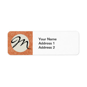 William Morris Mallow Pattern: Terracotta Floral Return Address Label