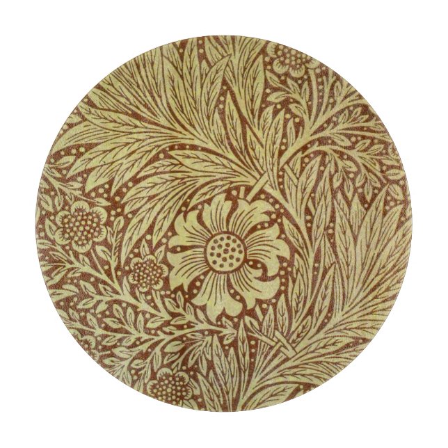 William Morris Marigold Antique Flower Pattern Cutting Board (Front)