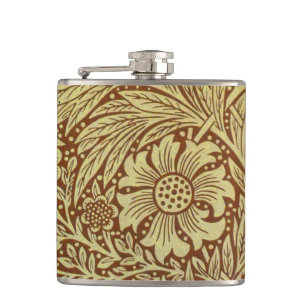 William Morris Marigold Antique Flower Pattern Hip Flask