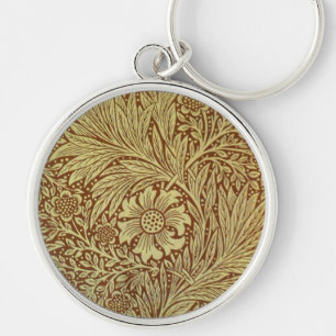 William Morris Marigold Antique Flower Pattern Key Ring