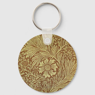 William Morris Marigold Antique Flower Pattern Key Ring