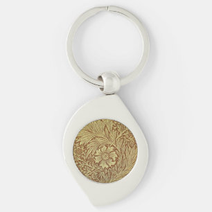 William Morris Marigold Antique Flower Pattern Key Ring