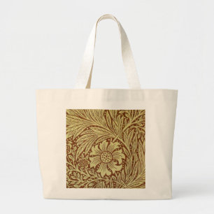 William Morris Marigold Antique Flower Pattern Large Tote Bag