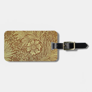 William Morris Marigold Antique Flower Pattern Luggage Tag