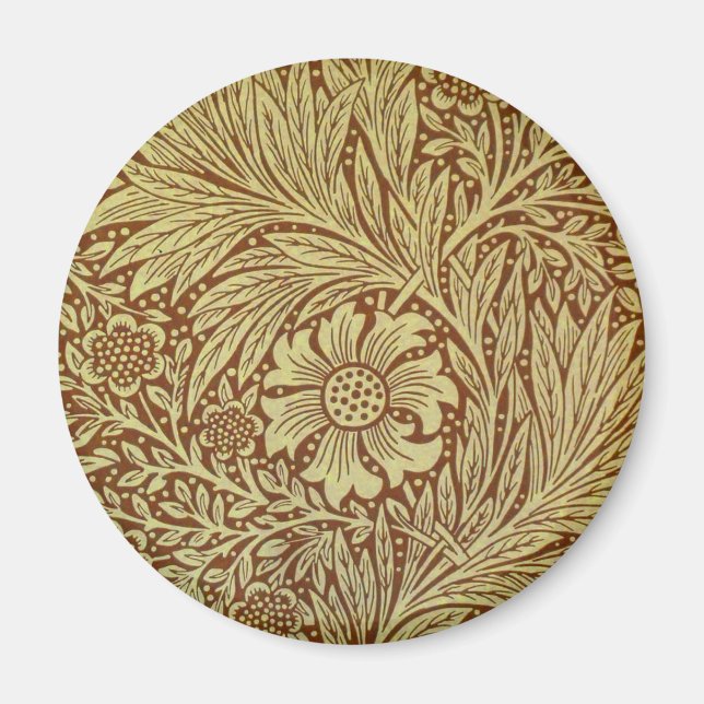 William Morris Marigold Antique Flower Pattern Magnet (Front)