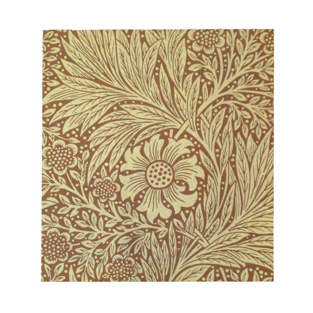 William Morris Marigold Antique Flower Pattern Notepad (Front)