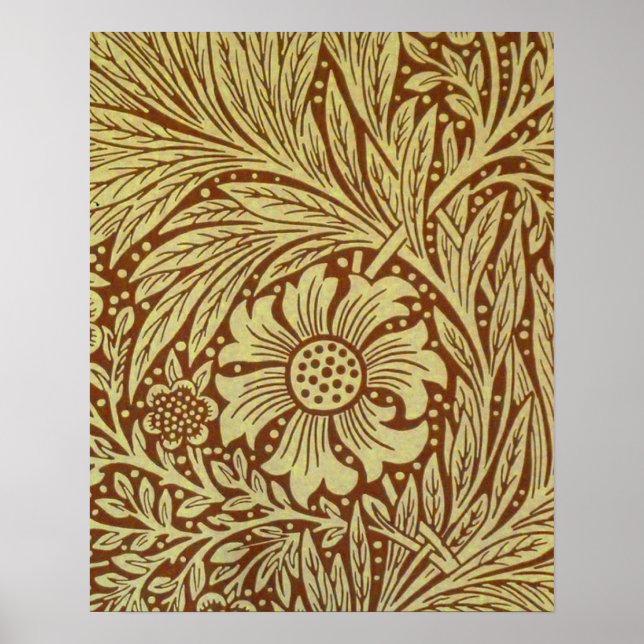 William Morris Marigold Antique Flower Pattern Poster (Front)