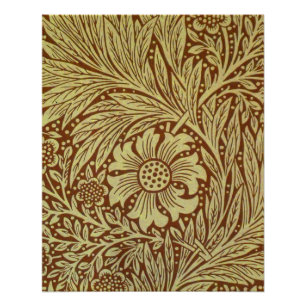 William Morris Marigold Antique Flower Pattern Poster