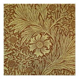 William Morris Marigold Antique Flower Pattern Poster