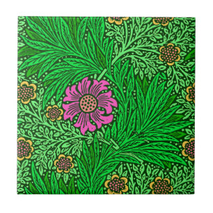 William Morris Marigold, Emerald Green & Fuchsia Tile