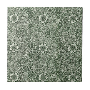William * Morris Marigold Green and White Ceramic Tile