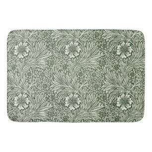 William Morris Marigold Green Floral Art Print Bath Mat