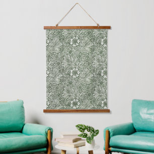 William Morris Marigold Green Floral Art Print Hanging Tapestry