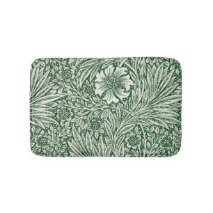 william morris marigold green floral flower bath mat