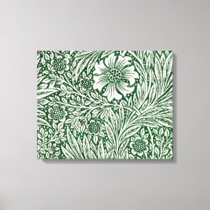 william morris marigold green floral flower canvas print