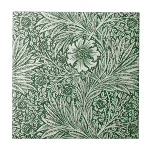 william morris marigold green floral flower ceramic tile