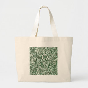 william morris marigold green floral flower large tote bag