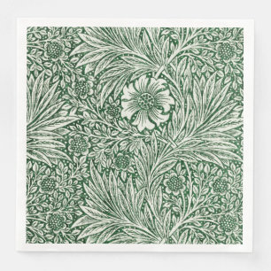 william morris marigold green floral flower napkin