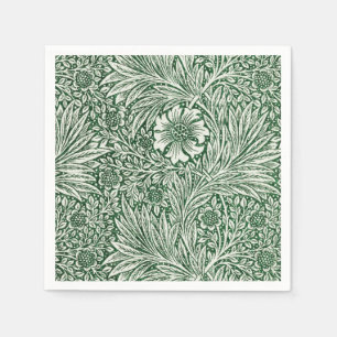 william morris marigold green floral flower napkin