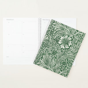 william morris marigold green floral flower planner