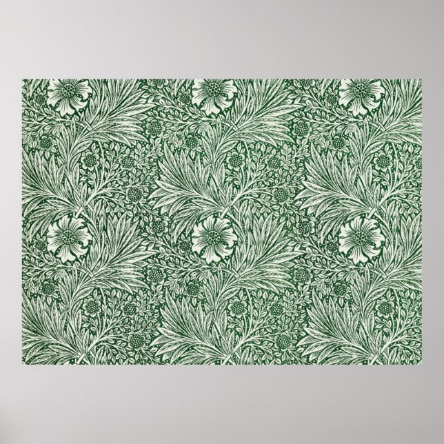 william morris marigold green floral flower poster (Front)