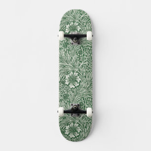 william morris marigold green floral flower skateboard