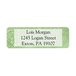 William Morris Marigold (Green) Pattern Return Address Label