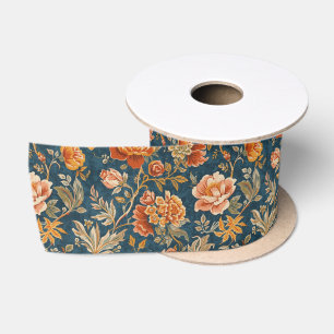William Morris marigold Vintage floral Satin Ribbon