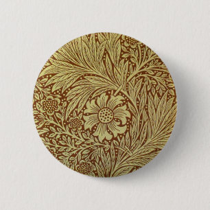 William Morris Marigold Wallpaper 6 Cm Round Badge