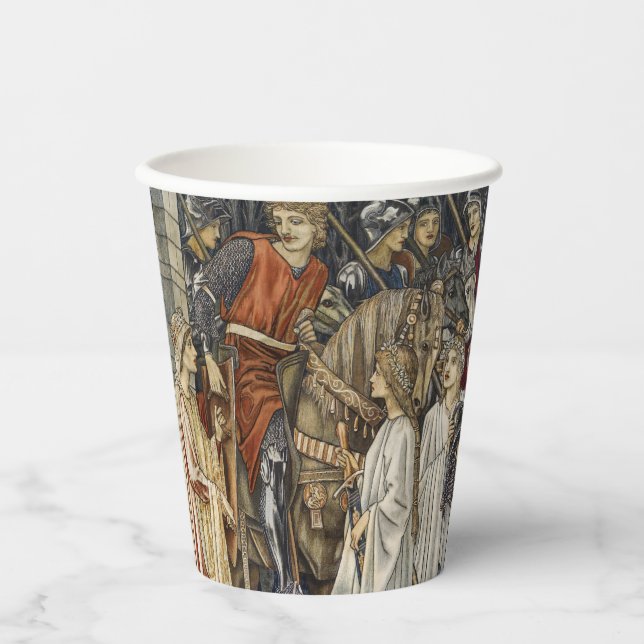 William Morris Mediaeval Knights Tapestry Design Paper Cups (Front)