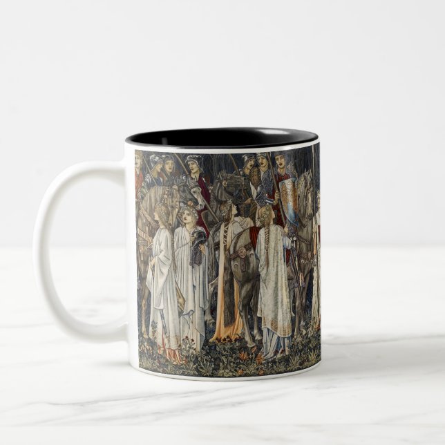 William Morris Mediaeval Knights Tapestry Design Two-Tone Coffee Mug (Left)