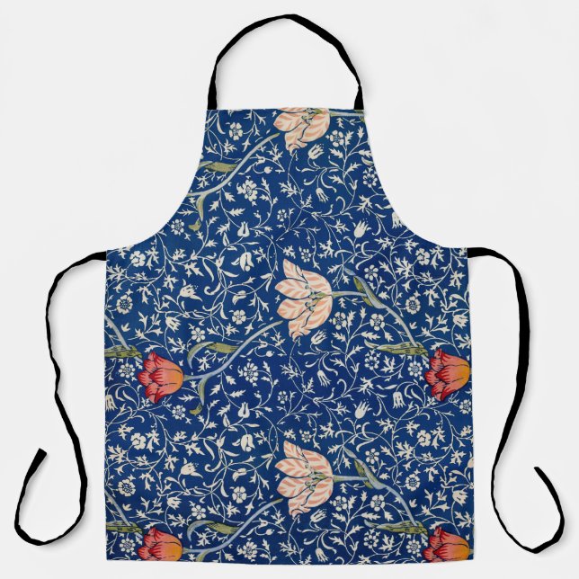 William Morris Medway Blue Floral  Apron (Front)