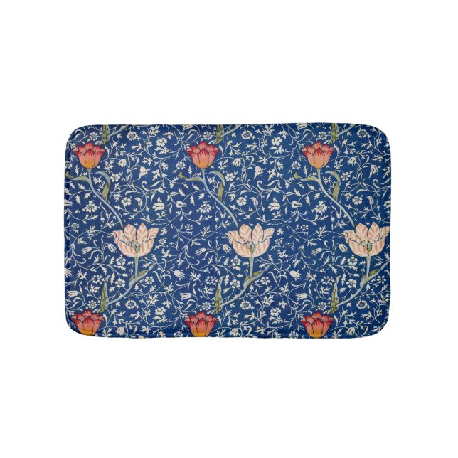 William Morris Medway Blue Floral  Bath Mat (Front)