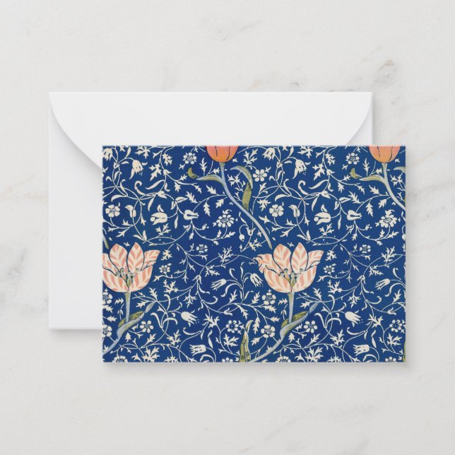 William Morris Medway Blue Floral  Card (Front)