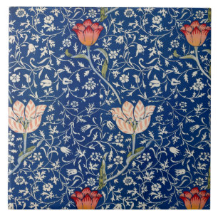 William Morris Medway Blue Floral  Ceramic Tile