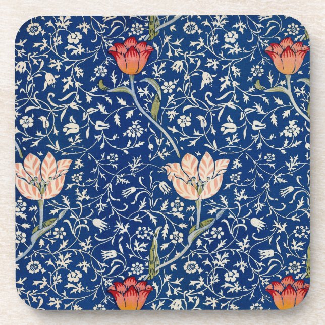 William Morris Medway Blue Floral  Coaster (Front)