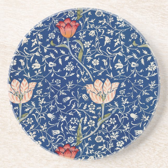 William Morris Medway Blue Floral  Coaster (Front)