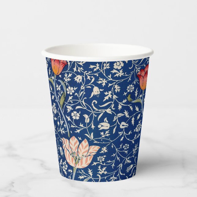 William Morris Medway Blue Floral  Paper Cups (Front)