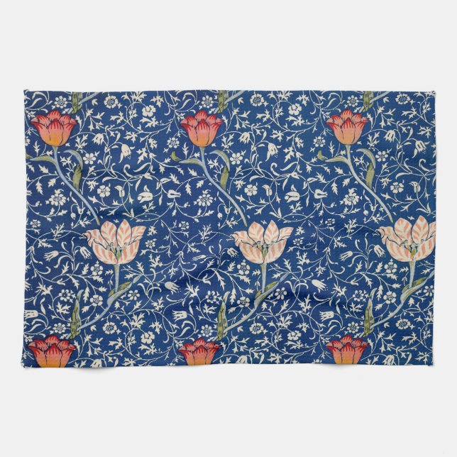 William Morris Medway Blue Floral  Tea Towel (Horizontal)